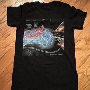 Black Graphic Tee with Artistic Print